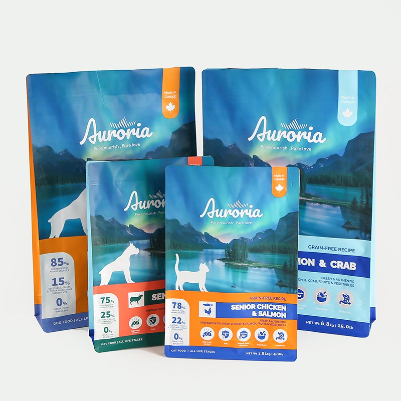 Saco de comida para cachorro com zíper